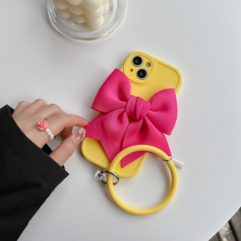 Pink Bow Yellow Case