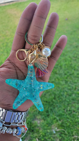 Keychain Starfish Blue
