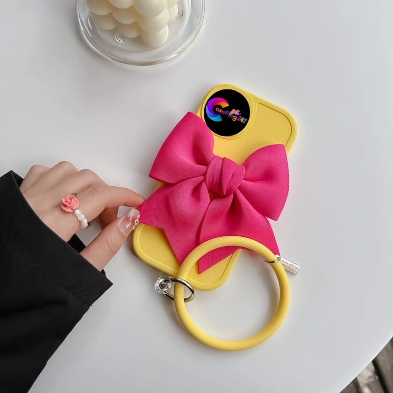 Pink Bow Yellow Case